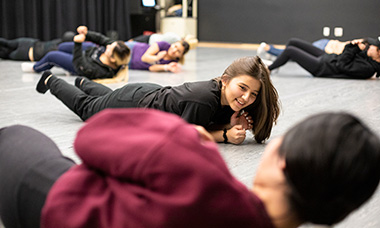 Students at UW Bothell in an exercise class.