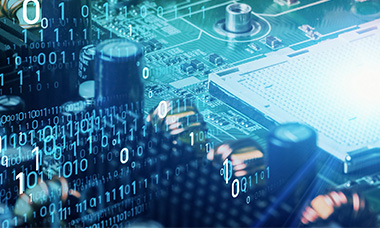 motherboard with code overlay