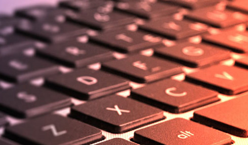 close-up view of a keyboard