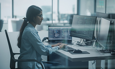 Person working on code.