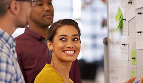 people collaborating in office