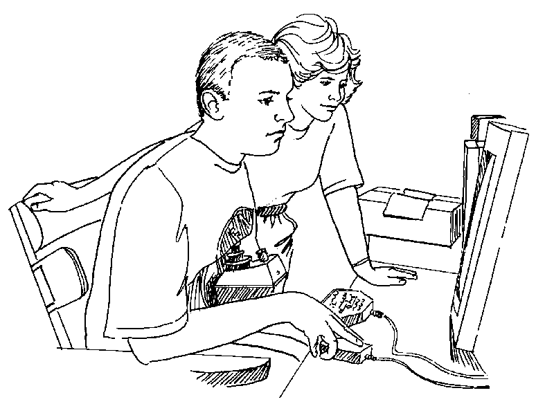 sketch of Sheryl Burgstahler at work