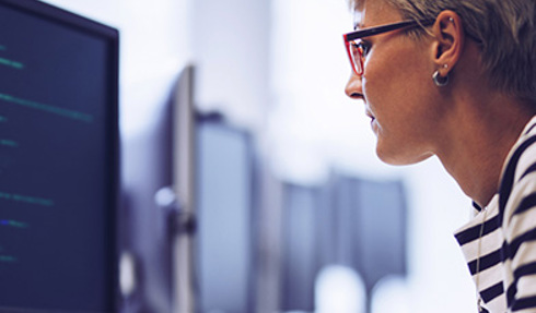 woman working at computer