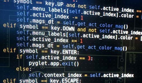 close up of code